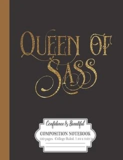 Queen Of Sass: Confidence Is Beautiful: Composition Notebook 100 Pages College Ruled 7.44 X 9.69 In ürün görseli 1