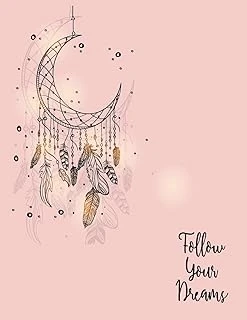 Follow Your Dreams: Dreamcatcher On Pink Cover And Lined Pages, Extra Large (8.5 X 11) Inches, 110 Pages, White Paper: Volume 3 (Dreamcatcher On Pink Notebook) ürün görseli 1