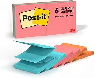 Post-It Pop-Up Notlar, 7,6 X 7,6 Cm, 6 Blok, Amerika'N N #1 Favorite Sticky Notes, Cape Town Collection, Parlak Renkler (Macenta, Pembe, Mavi, Ye Il), Temiz Karma, Geri D N T R Lebilir (R330-12An) ürün görseli 1