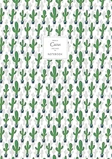 Cactus Notebook - Lined Pages - A4 - Premium: (Saguaro White Edition) Fun Notebook 192 Lined Pages (A4 / 8.27X11.69 Inches / 21X29.7Cm) ürün görseli 1