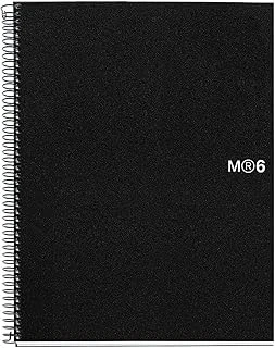 Miquelrius 8.5 X11 Kablolu Defter, 6-Konu, Kolej Kareli, Siyah ürün görseli 1