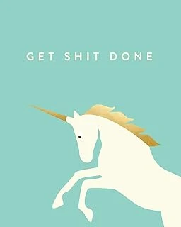 Get Shit Done: Bullet Grid Journal, Unicorn, Mint, 150 Dot Grid Pages, 8"X10", Professionally Designed ürün görseli 1