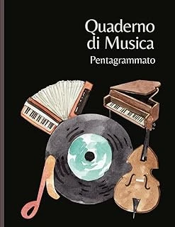 Quaderno Di Musica Pentagrammato: 60 Pagine Con 10 Pentagrammi Formato Grande - Carta Bianca Ottima Qualità ürün görseli 1