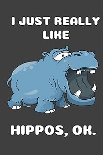 I Just Really Like Hippos Ok: Cute Hippo Lover Blank Lined Notebook (6X9), 120 Pages ürün görseli 1