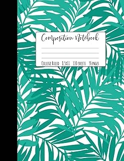 Tropical Palm Composition Notebook College Ruled: Palm Journal, Tropical Notebook, Teal Notebook, Palm Tree Notebook, Composition Notebooks For Girls, ... Notebooks College Ruled, 8.5" X 11" ürün görseli 1