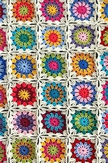 Notizbuch, Blumen, Motiv Granny Squares, Für Häkel-Liebhaber, Häkelliebe, Dotted/Gepunktet, Etwas Größer Als Din A5 ürün görseli 1