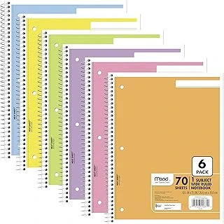 Mead Spiral Defter, 1 Konulu Geniş Çizgili Spiral Ciltli, Pastel Renkli Sevimli Okul Defterleri, 70 Sayfa ürün görseli 1