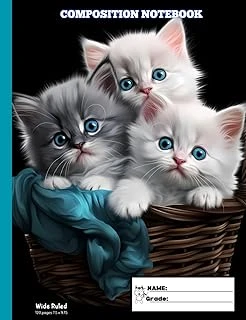 Kittens Composition Notebook Wide Ruled: Story Journal/Exercise Book With Wider Lines For Children | Perfect For Elementary Students | Composition School Exercise Book With Cute Cats Cover ürün görseli 1