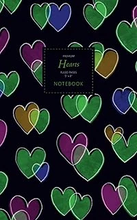 Hearts Notebook - Ruled Pages - 5X8 - Premium: (Crayon Edition) Fun Notebook 96 Ruled/Lined Pages (5X8 Inches / 12.7X20.3Cm / Junior Legal Pad / Nearly A5) ürün görseli 1