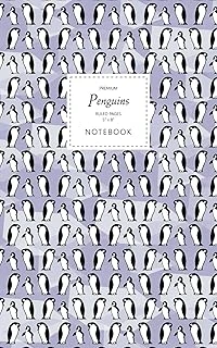 Penguins Notebook - Ruled Pages - 5X8 - Premium: (Violet Edition) Fun Notebook 96 Ruled/Lined Pages (5X8 Inches / 12.7X20.3Cm / Junior Legal Pad / Nearly A5) ürün görseli 1
