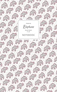 Elephant Notebook - Ruled Pages - 5X8 - Premium: (Pink Edition) Fun Notebook 96 Ruled/Lined Pages (5X8 Inches / 12.7X20.3Cm / Junior Legal Pad / Nearly A5) ürün görseli 1
