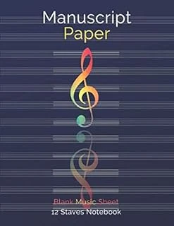 Manuscript Paper - Staff Paper, Music Notebook 12 Staves / Large 8.5 X 11 Inch - 110 Pages: Personalized Music Notebook 12 Staves, Paper For ... 8.5 X 11 Inch - 110 Pages (First, Band 1) ürün görseli 1