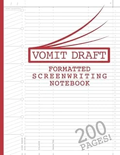 Blank Screenwriting Notebook: Write Your Own Movies - 200 Pages Of Pre-Formatted Script Templates - 8.5" X 11" Journal For Ideas + Notes In Sidebars For Writers Of Tv Shows & Films (Vomit Drafts) ürün görseli 1