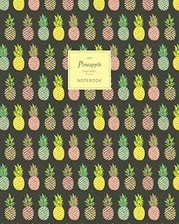 Pineapple Notebook - Ruled Pages - 8X10 - Premium: (Dark Edition) Fun Notebook 192 Ruled/Lined Pages (8X10 Inches / 20.3X25.4 Cm / Large Jotter) ürün görseli 1