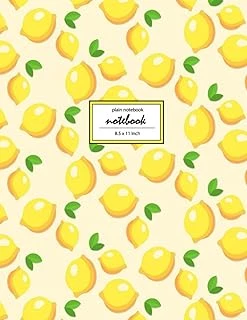 Notebook: Unruled/Unlined/Plain Notebook/Sketchbook - (8.5 X 11 Inches) Large - 110 Pages - Lemon ürün görseli 1