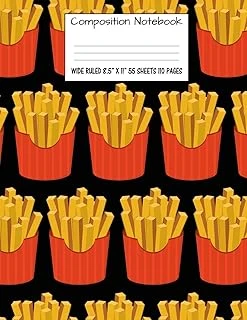 Composition Notebook: Wide Ruled Food French Fries Cute Composition Notebook, Girl Boy School Notebook, College Notebooks, Composition Book, 8.5" X 11": Volume 16 (Cute Food School Notebooks) ürün görseli 1