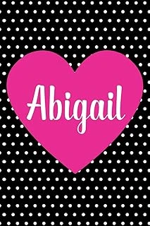 Abigail: Personalized Name Journal Notebook, Black And White Polka Dot, 100 Lined Pages, 6 X 9 Composition Book Journal For Girls And Women ürün görseli 1