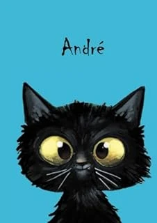 André: Personalisiertes Notizbuch, Din A5, 80 Blanko Seiten Mit Kleiner Katze Auf Jeder Rechten Unteren Seite. Durch Vornamen Auf Dem Cover, Eine ... Coverfinish. Über 2500 Namen Bereits Verf ürün görseli 1