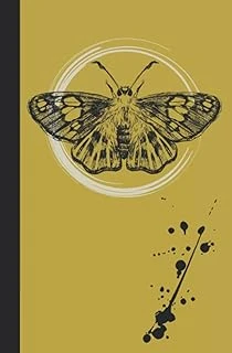 Notebook. Moth With Ink Splatter. Yellow. 120 Lined Pages. Softbound/Paperback (5.25X8 In) ürün görseli 1