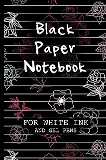 Black Paper Notebook For White Ink: A Black Page Journal For Gel Pens With Lined Paper (Black Page Journals, Band 2) ürün görseli 1