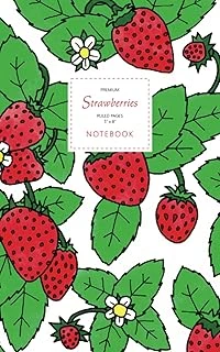 Strawberry Notebook - Ruled Pages - 5X8 - Premium: (White Edition) Fun Notebook 96 Ruled/Lined Pages (5X8 Inches / 12.7X20.3Cm / Junior Legal Pad / Nearly A5) ürün görseli 1