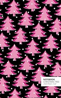 Christmas Tree Notebook: (Night Pink Edition) Fun Notebook 96 Ruled/Lined Pages (5X8 Inches / 12.7X20.3Cm / Junior Legal Pad / Nearly A5) ürün görseli 1