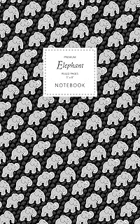 Elephant Notebook - Ruled Pages - 5X8 - Premium: (Black Edition) Fun Notebook 96 Ruled/Lined Pages (5X8 Inches / 12.7X20.3Cm / Junior Legal Pad / Nearly A5) ürün görseli 1