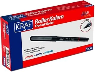 Kraf Free Ink Roller Kalem, Kırmızı, 0.7 Mm Uç, Su Geçirmez, Solmaz Mürekkep, Ergonomik Tasarım, 12'Li Paket ürün görseli 1
