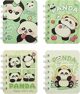 4 Pcs A7 Panda Carnet À Spirale, Dessin Animé Animal Panda Ours Petit Journal De Poche Relié Relié Portable Carnets De Notes Lignés Bloc-Notes Journal Pour Enfant Fête De Noël Fournitures De Bureau ürün görseli 1