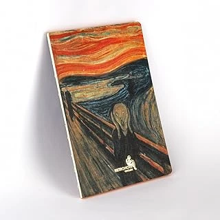 Retronote The Scream, Edward Munch 1893, Defter Ix, Çizgisiz, 96 Sayfa, İplik Dikiş, Esnek Kapak, Yaldızlı Oval Kenar, Tuval Doku, 90 Gram, Fildişi Renk, 14,8X21X1Cm, Çok Renkli ürün görseli 1