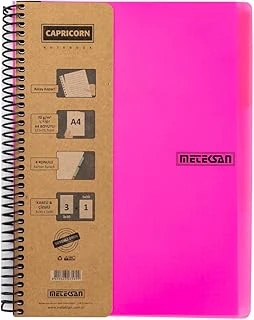 Meteksan Capricorn Neon Serisi, A4, 7 Konulu (5 Kareli, 2 Çizgili) 210 Yaprak Pp Kapaklı Spiralli Defter, Pembe ürün görseli 1