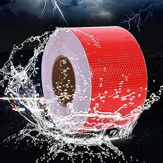 Reflektörlü Bant Kırmızı Reflektif Fosforlu Şerit Bant 7.5 Cm 5 Metre İkaz Bandı ürün görseli 1