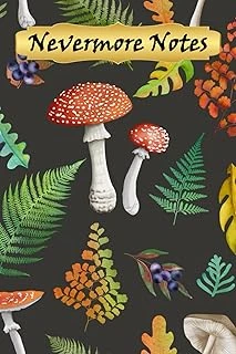 Independently Published Nevermore Notes: Red Mushroom Fall Leaves Illustration | Fly Agaric Mushroom Autumn Botanical Journal ürün görseli 1