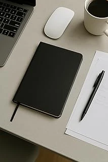 Fark Tanıtım Defter, Noktalı Defter, Termo Deri Kapaklı Noktalı Defter, 128 Yaprak A5 Defter, Ofis Kırtasiye, Plan, Notebook (Siyah) ürün görseli 1