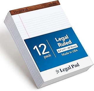 Tops 8,5 X 11 Yasal Ped, 12'Li Paket, The Legal Pad Markası, Geniş Çizgili, Beyaz Kağıt, Yazı Defteri Başına 50 Yaprak, Abd'De Üretilmiştir (7533) ürün görseli 1