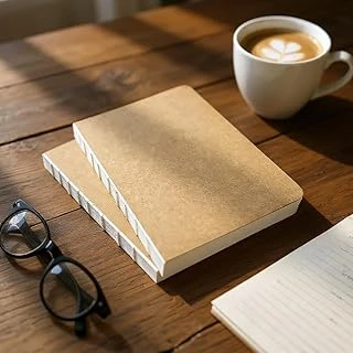 Fark Tanıtım Özel Tasarım Kraft Kapaklı A5 Çizgisiz Not Defter - 180 Derece Açılabilir, Sırtı Dikişli,%100 El İşçiliği, Ofis İçin İdeal, Planlayıcı (Enzo Sayfa) ürün görseli 1