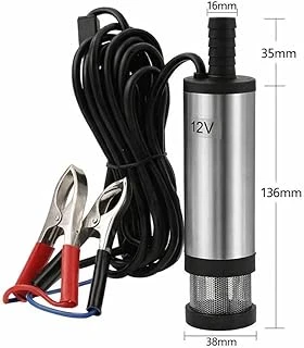 Mini 12V Taşınabilir Akaryakıt Transfer Pompası, Paslanmaz Çelik Gövde, 38Mm, Timsah Klipsli Kablo Ile ürün görseli 1