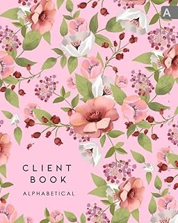 Client Book Alphabetical: 8X10 Large Hair Stylist Notebook Organizer With Alphabet Index | Beautiful Watercolor Floral Pink ürün görseli 1