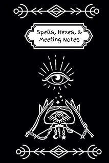 Independently Published Spells, Hexes, & Meeting Notes: This 108 -Page, 6” X 9” Notebook Contains 53 Meeting Notes Templates And 54 Lined Pages, All With A Sprinkling Of Workplace Levity. The Black C ürün görseli 1