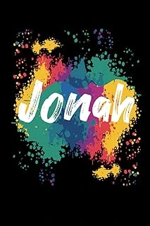 Jonah Notebook: Personalized Notebook/Journal With Name For Jonah, Birthday Gift For Boy And Men, Size 6X9, 120 Page Background Black Matte ürün görseli 1