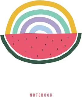 Independently Published Notebook: Watermelon Rainbow - White Front (Pink Back Cover) | Lined Notebook For Writing, Diary, Daily Planner; 120 Pages, 6"X9", Matte Softcover ... Digital Illustration & D ürün görseli 1
