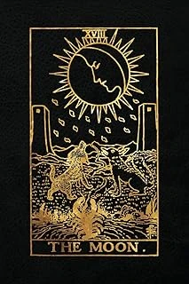 The Moon: 120 Blank Pages, The Moon Tarot Card Notebook - Black And Gold - Sketchbook, Journal, Diary (Tarot Card Notebooks) ürün görseli 1