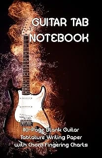 Independently Published Guitar Tab Notebook (Pocket Size): Blank Tablature & Chord Book For Guitar Manuscripts, With Chord Boxes & 6 Line Tabs, A5 Format, 110 Pages. For Students, Teachers, G ürün görseli 1