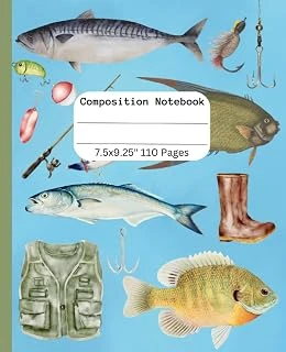 Independently Published Fish Composition Notebook: Fishing Journal For Kids And Adults, 110 Pages 7.5X9.25" ürün görseli 1