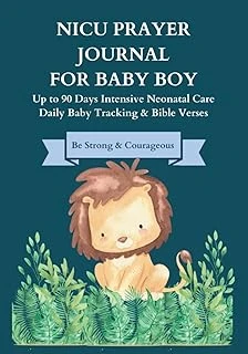 Independently Published Nicu Prayer Journal For Baby Boys: Up To 90 Days Intensive Neonatal Care Daily Baby Tracking & Bible Verses Christian Baby Boy Journal Preemie Gifts ürün görseli 1