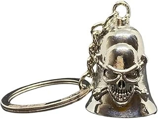 Çelik Motor Şans Çanı Guardian Bell "Kuru Kafa" Model Anahtarlık Koruyucu Çelik Motosiklet Luck Bell ürün görseli 1
