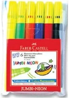 Faber-Castell Jumbi-Neon Floresan Markör, 6'Lı, 6 Renk ürün görseli 1