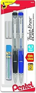 Pentel Twist Erase Click Otomatik Kalem, 2 Silgi Dolum Kurşun, 0,7 Mm, Çeşitli Variller, Renk Değişebilir, 2'Li Paket (Pd277Tlebp2) ürün görseli 1