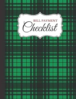 Bill Payment Checklist: Green Black Plaid Pattern / Expense - Money - Daily Spending Tracker Journal / 8.5X11 Size Budget Notebook / 2,200+ Entries / ... Finance Christmas Gift For Women And Men ürün görseli 1