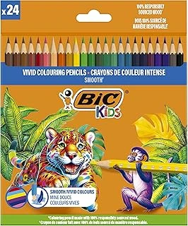 Bic Smooth Ahşap Kuru Boya Kalemi 24 Renk, Ahşap Kuru Boya,Altıgen Gövde, 5 Yaş Üzeri Için İdeal, Renkler ürün görseli 1